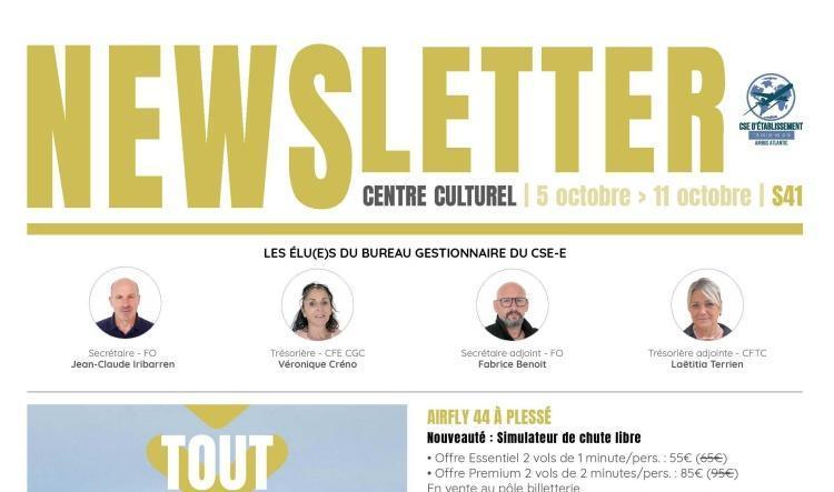 Newsletter de la semaine 41 du 5 Octobre au 11 Octobre 2026