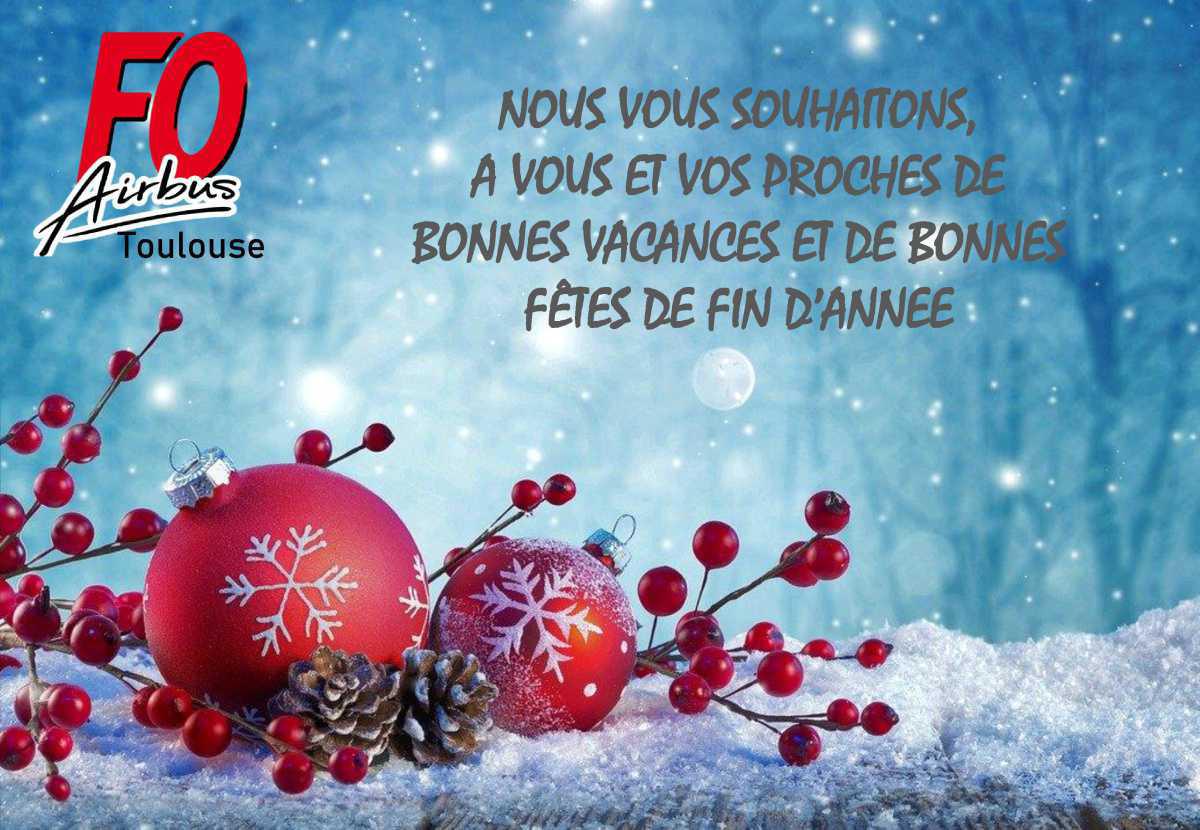 Nous vous souhaitons de Bonnes Fêtes de fin d'année