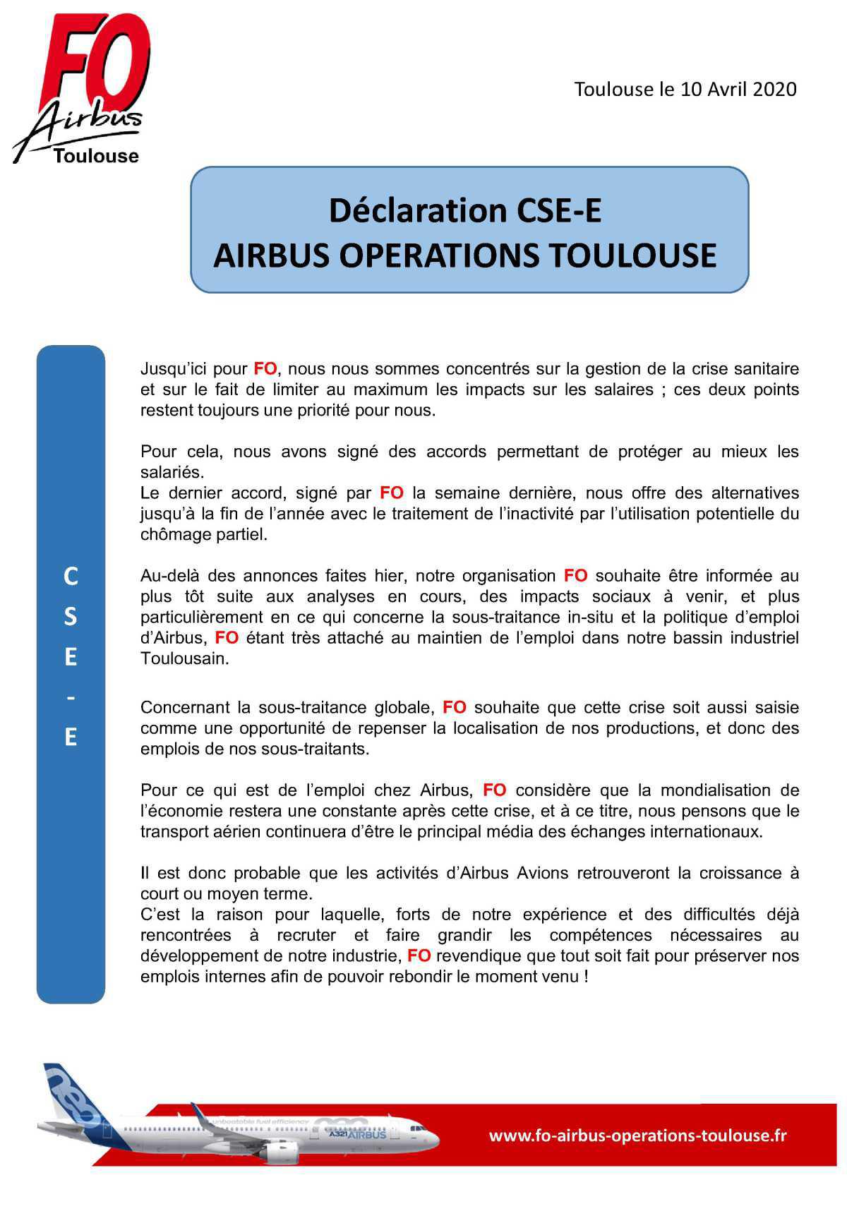 Déclaration CSE-E