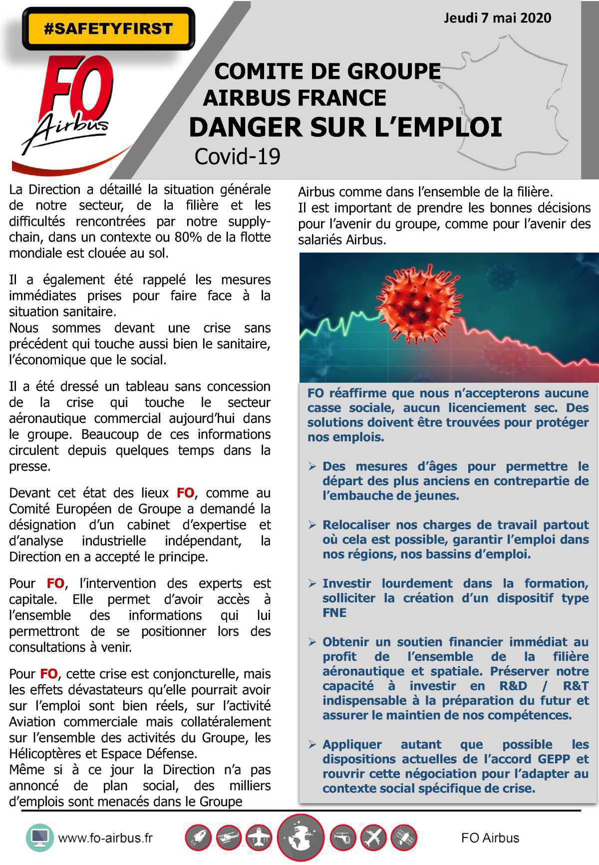 CGAF, DANGER SUR L'EMPLOI / Covid 19