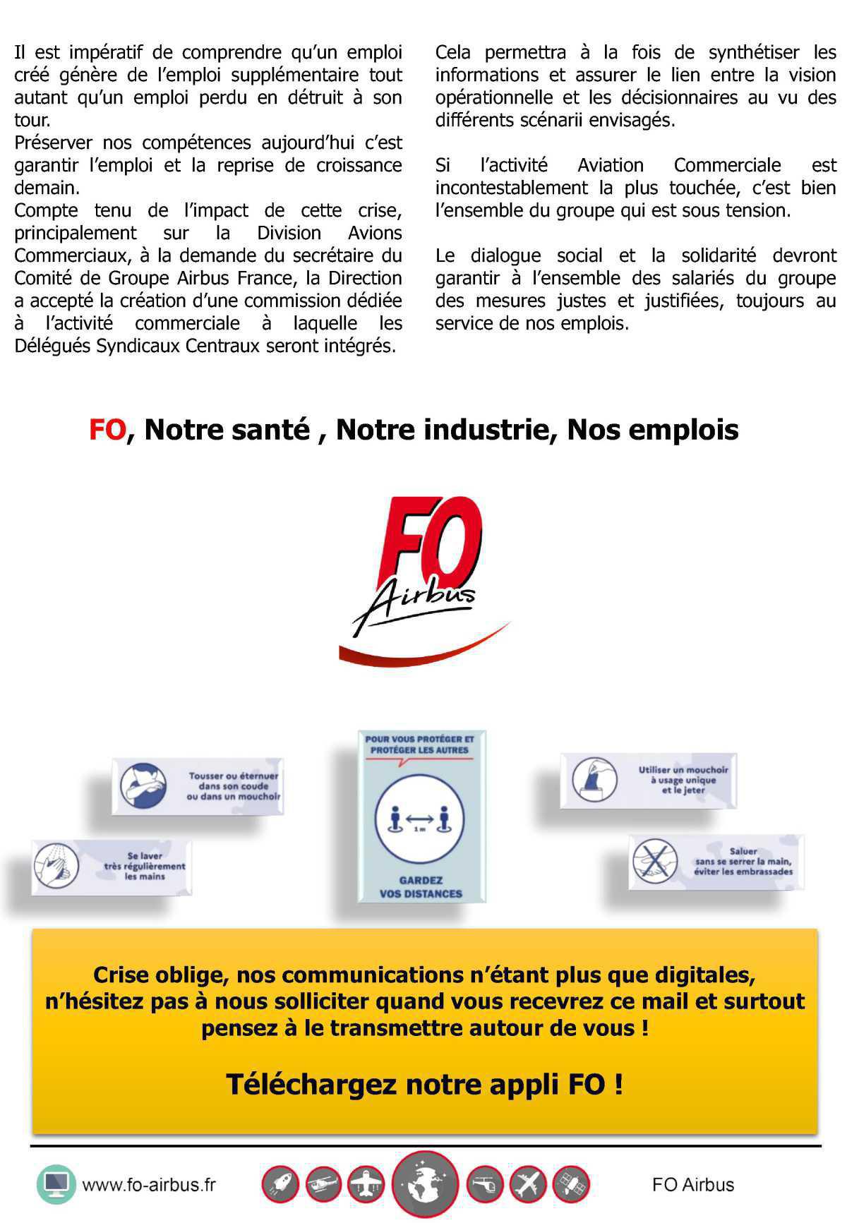 CGAF, DANGER SUR L'EMPLOI / Covid 19