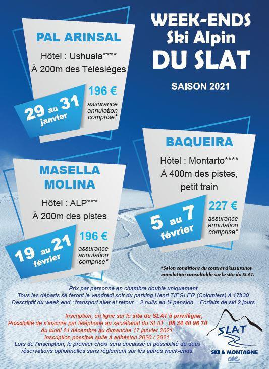 Week-ends SLAT 2021 Week-ends SLAT 2021