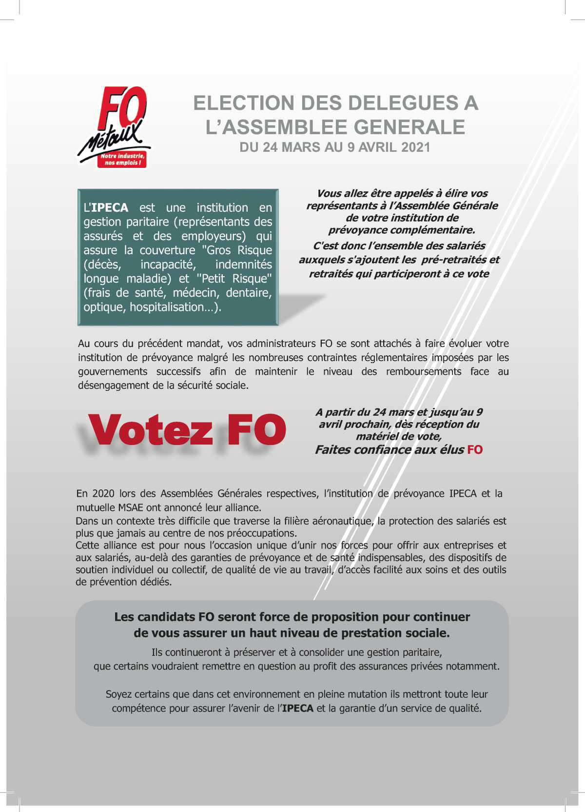 IPECA: Election des Délégués à l'assemblée Générale du 24 mars au 9 avril 2021