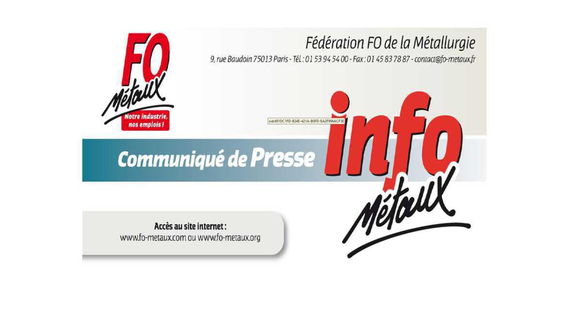 Communiqué de presse : Réorganisation industrielle, FO demande des garanties. Communiqué de presse : Réorganisation industrielle, FO demande des garanties.