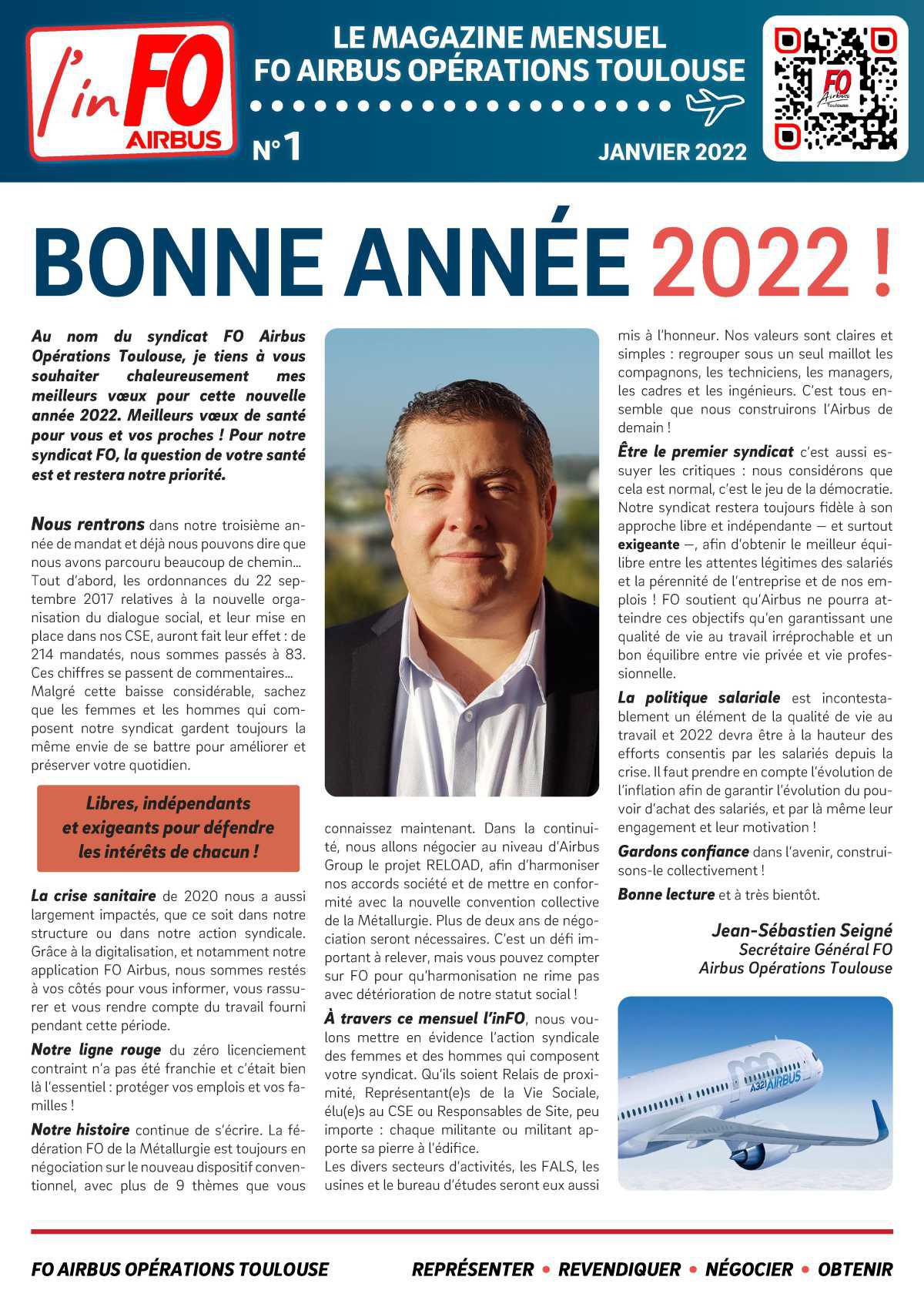 Le magazine mensuel FO Airbus N°1 : Bonne année 2022