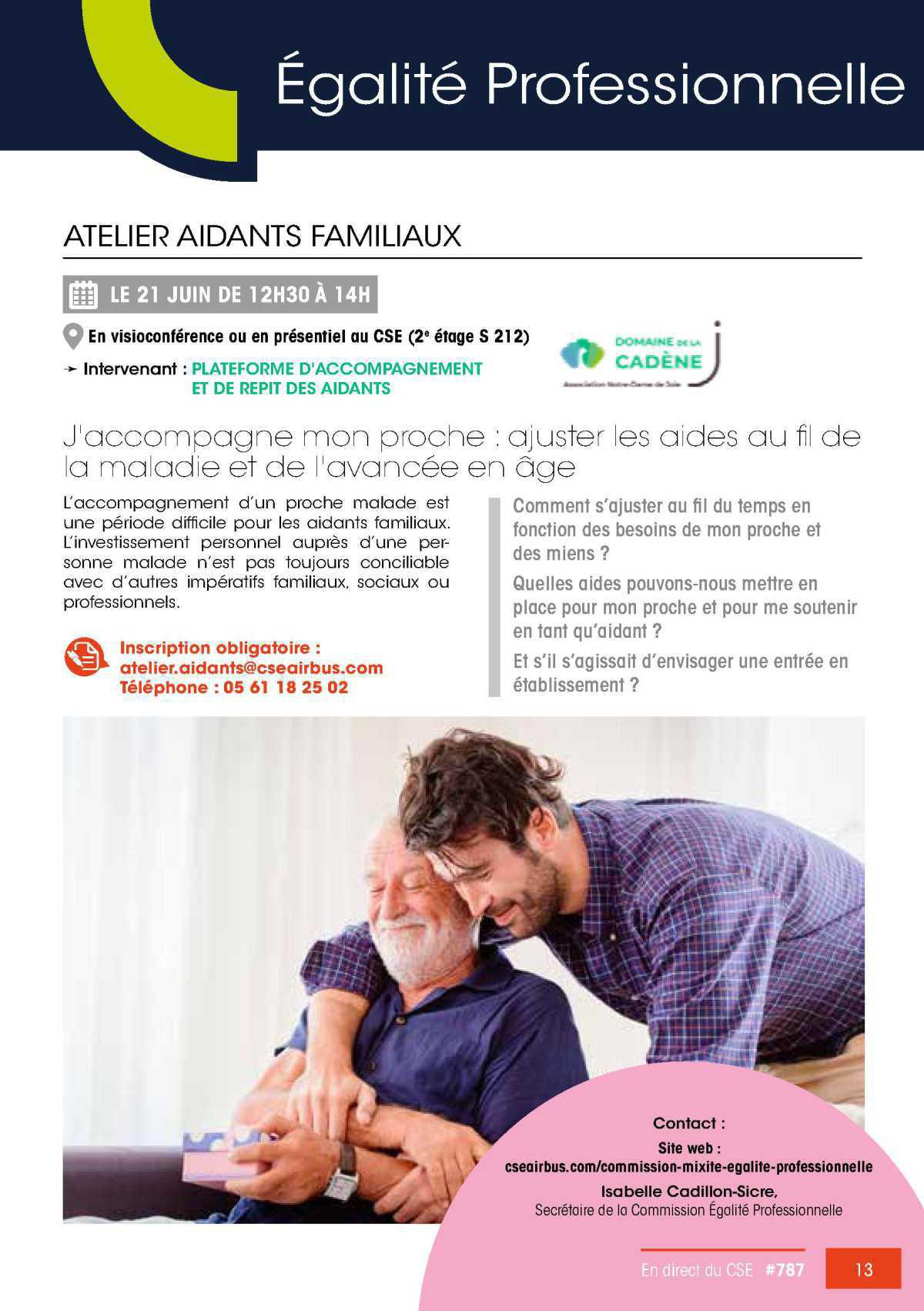 Egalité Professionnelle: atelier aidants familiaux Egalité Professionnelle: atelier aidants familiaux