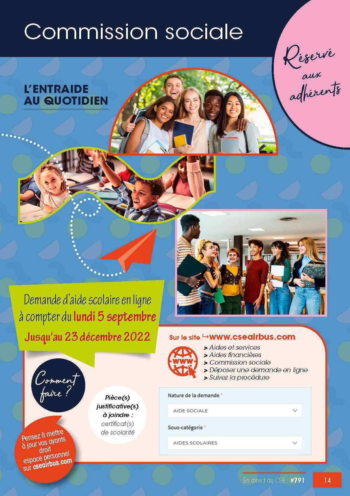 Commission Sociale: Aide Scolaire Commission Sociale: Aide Scolaire