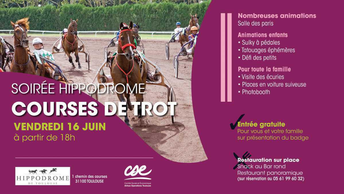 CSE: Soirée à l'hippodrome en famille vendredi 16 juin à 18h CSE: Soirée à l'hippodrome en famille vendredi 16 juin à 18h