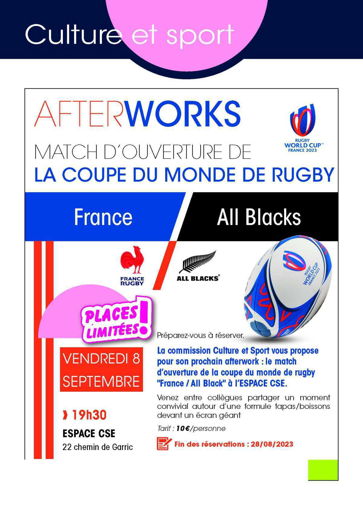 Afterwork Coupe du monde de rugby Afterwork Coupe du monde de rugby