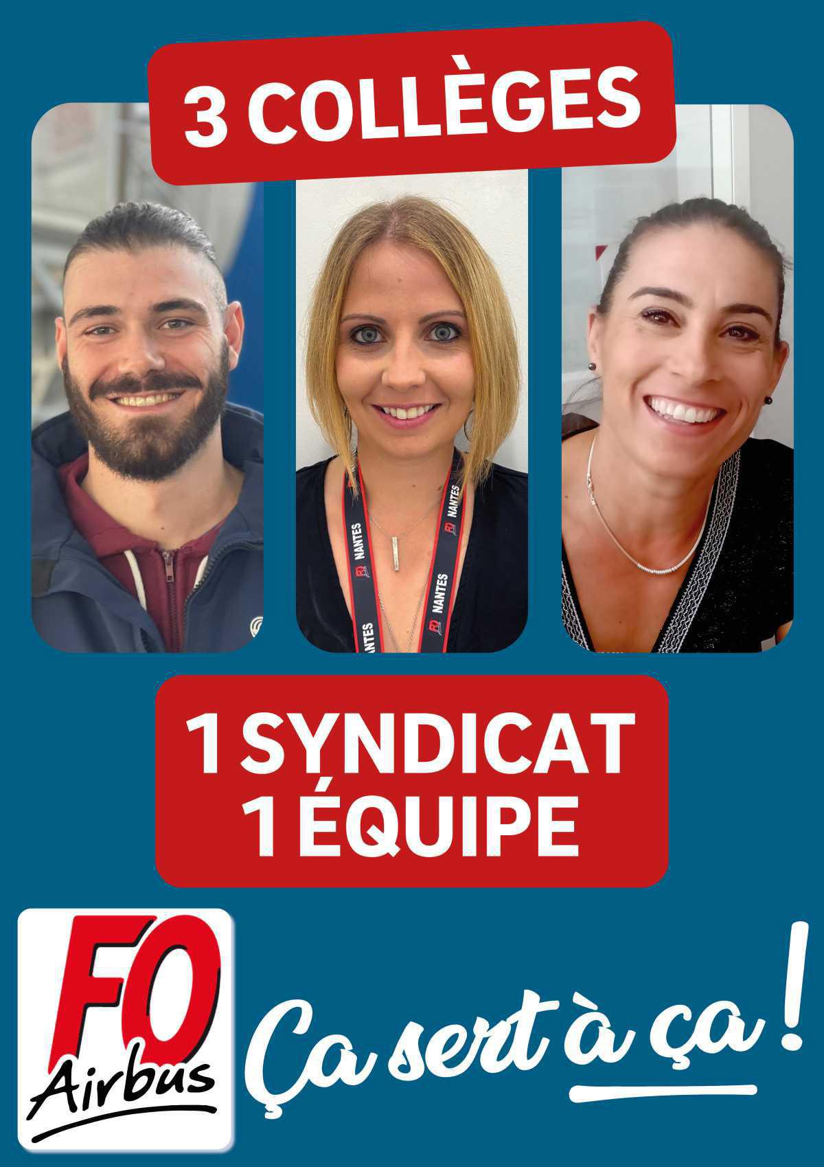 3 collèges, 1 syndicat= 1 équipe: FO Airbus, ça sert à ça!