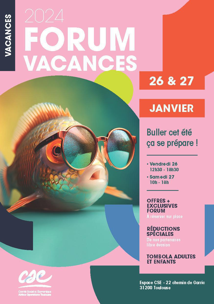 Forum Vacances - vendredi 26 & samedi 27 janvier 2024 Forum Vacances - vendredi 26 & samedi 27 janvier 2024