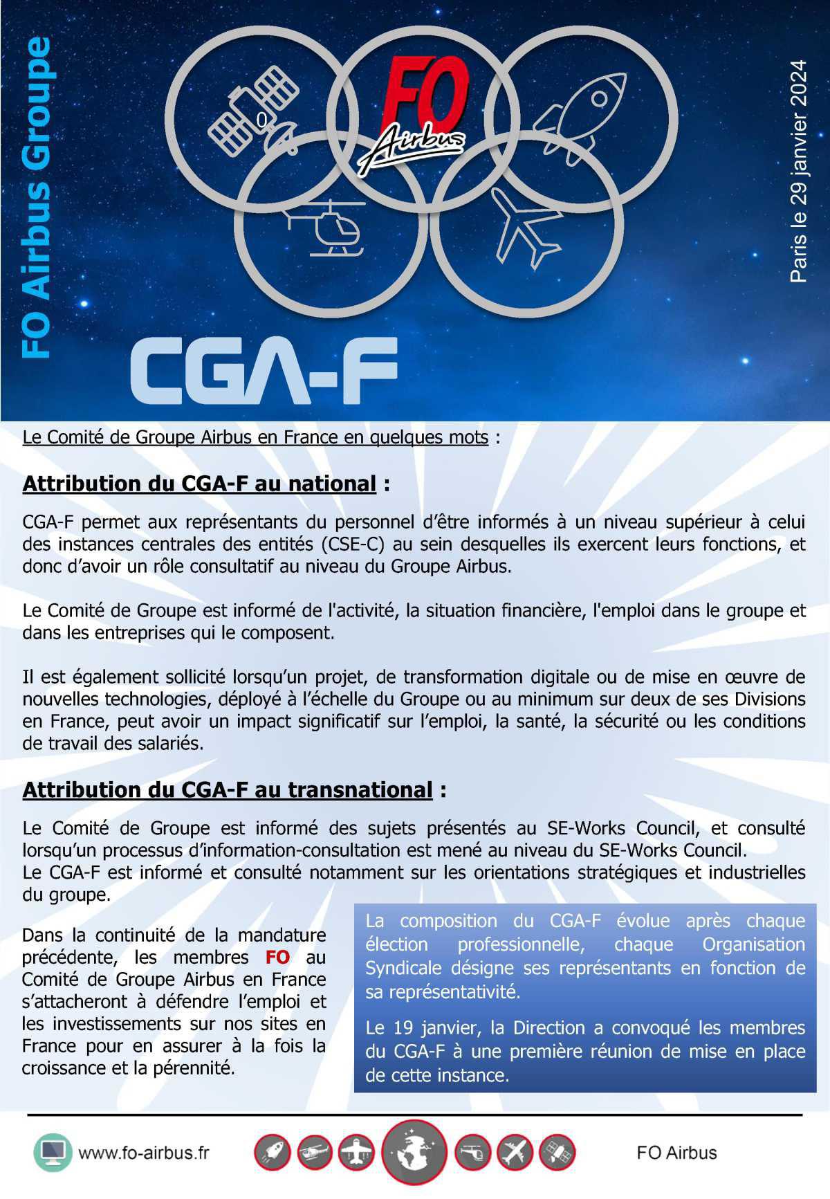 Les membres du CGA-F (Comité de Groupe Airbus en France)