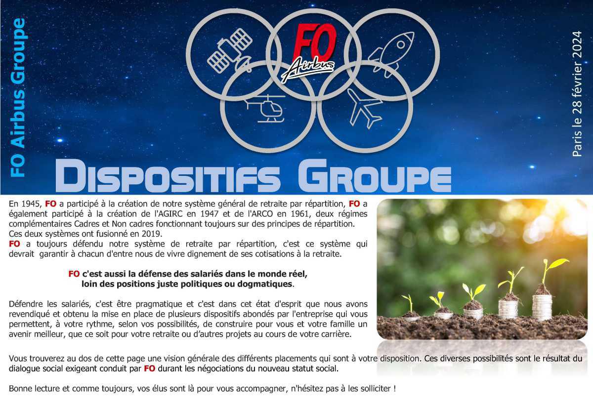 Placements: Dispositifs Groupe