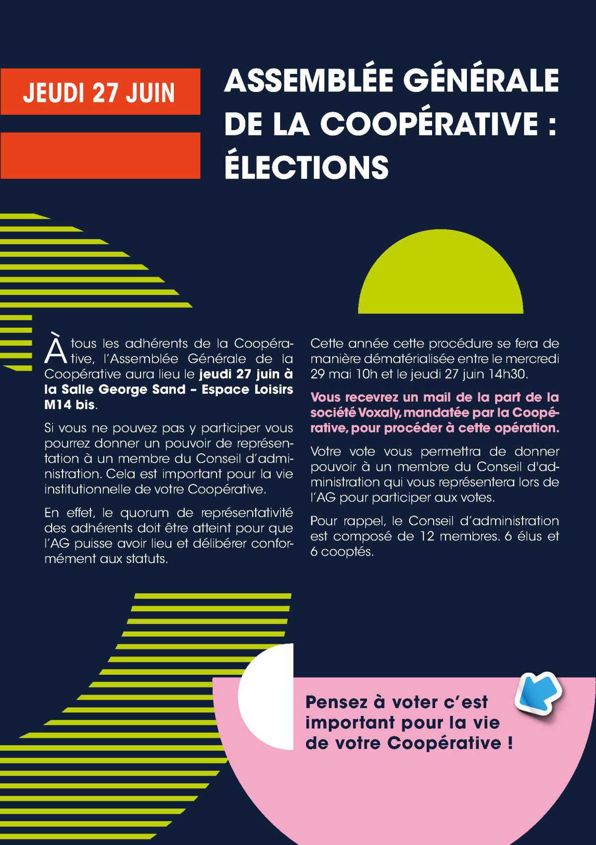 Assemblée générale de la Coopérative: Élections