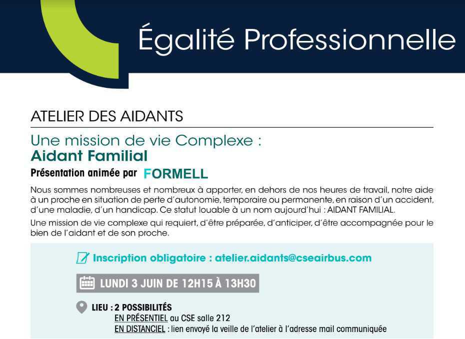 Atelier Aidants Familiaux - 3 JUIN 2024 Atelier Aidants Familiaux - 3 JUIN 2024