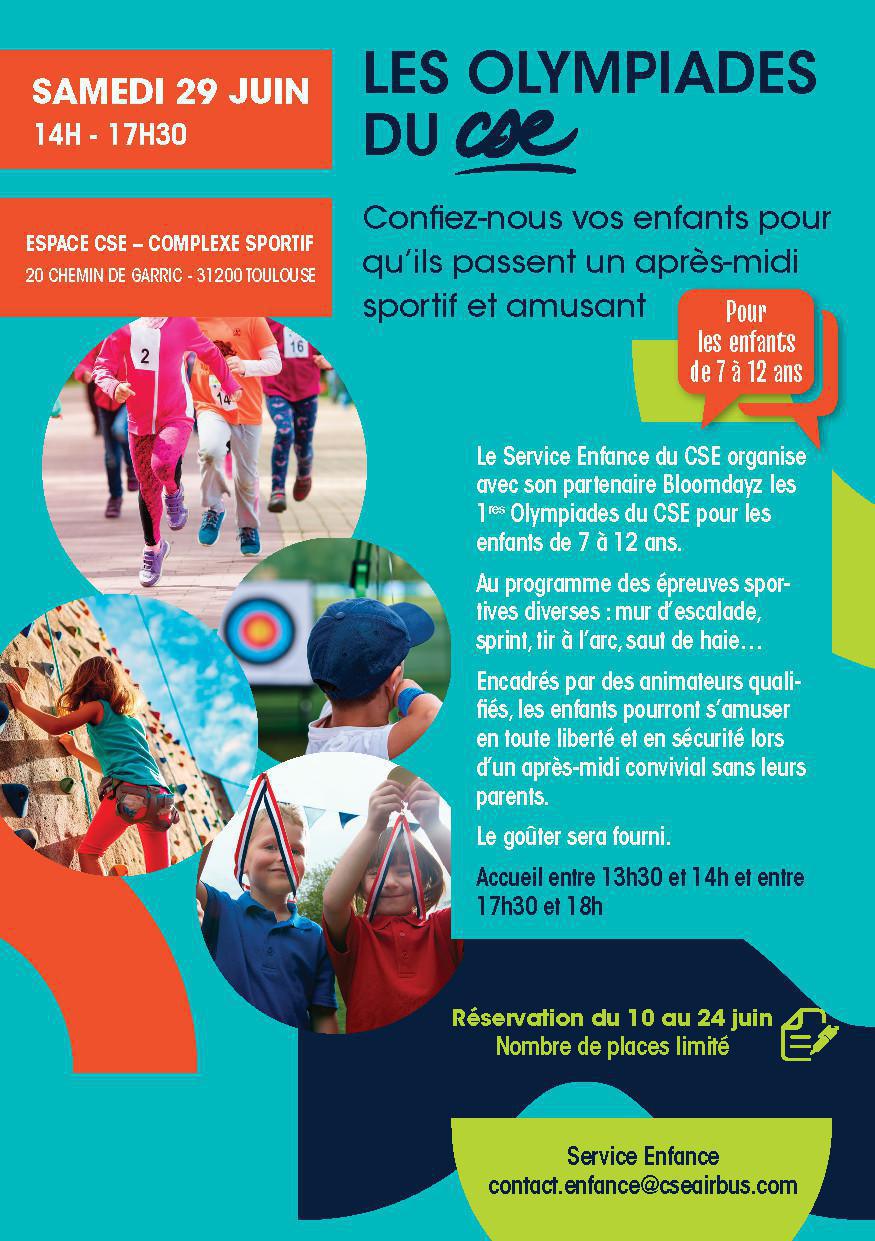 ENFANCE: Les Olympiades du CSE pour les 7 à 12 ans ! ENFANCE: Les Olympiades du CSE pour les 7 à 12 ans !
