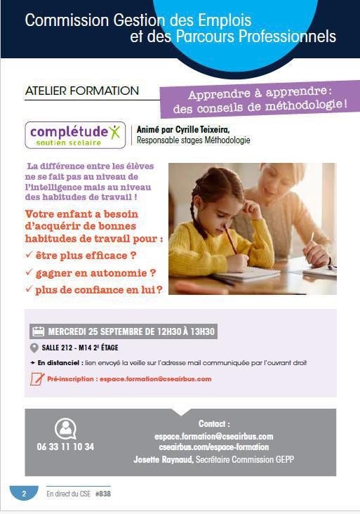 Atelier Apprendre à apprendre: des conseils de méthodologie pour vos enfants