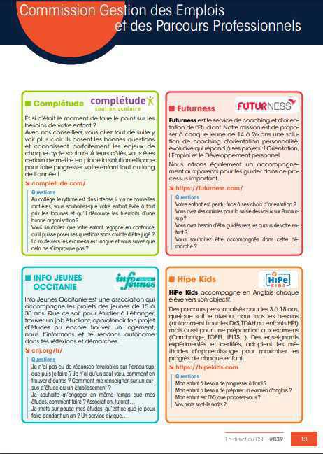 FORUM DE L'ORIENTATION ET DU SOUTIEN SCOLAIRE FORUM DE L'ORIENTATION ET DU SOUTIEN SCOLAIRE