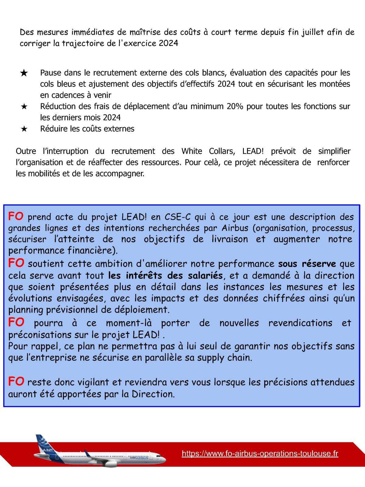 Compte rendu du CSE-C Airbus Commercial Aircraft du 30 Septembre 2024 