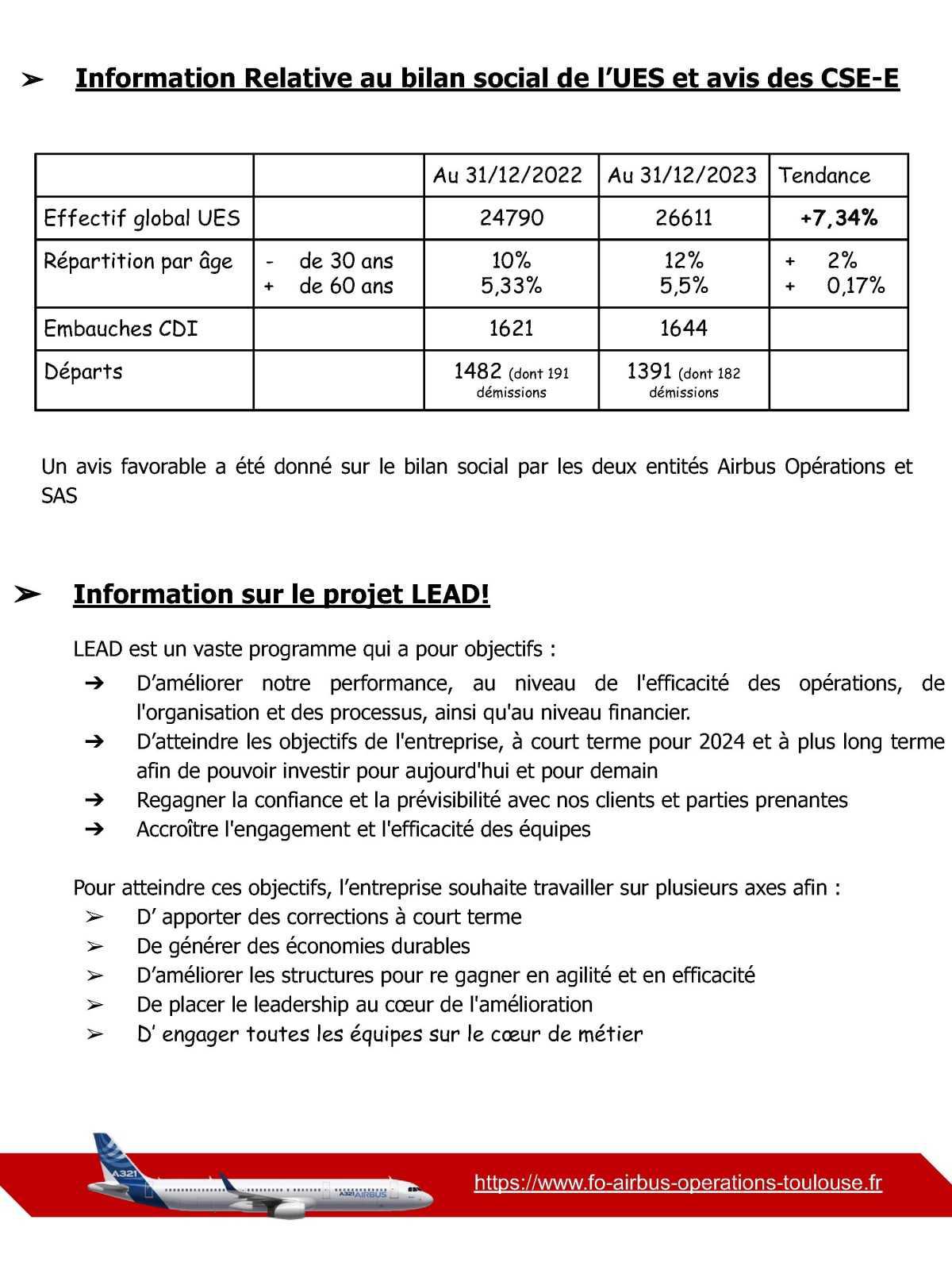 Compte rendu du CSE-C Airbus Commercial Aircraft du 30 Septembre 2024 