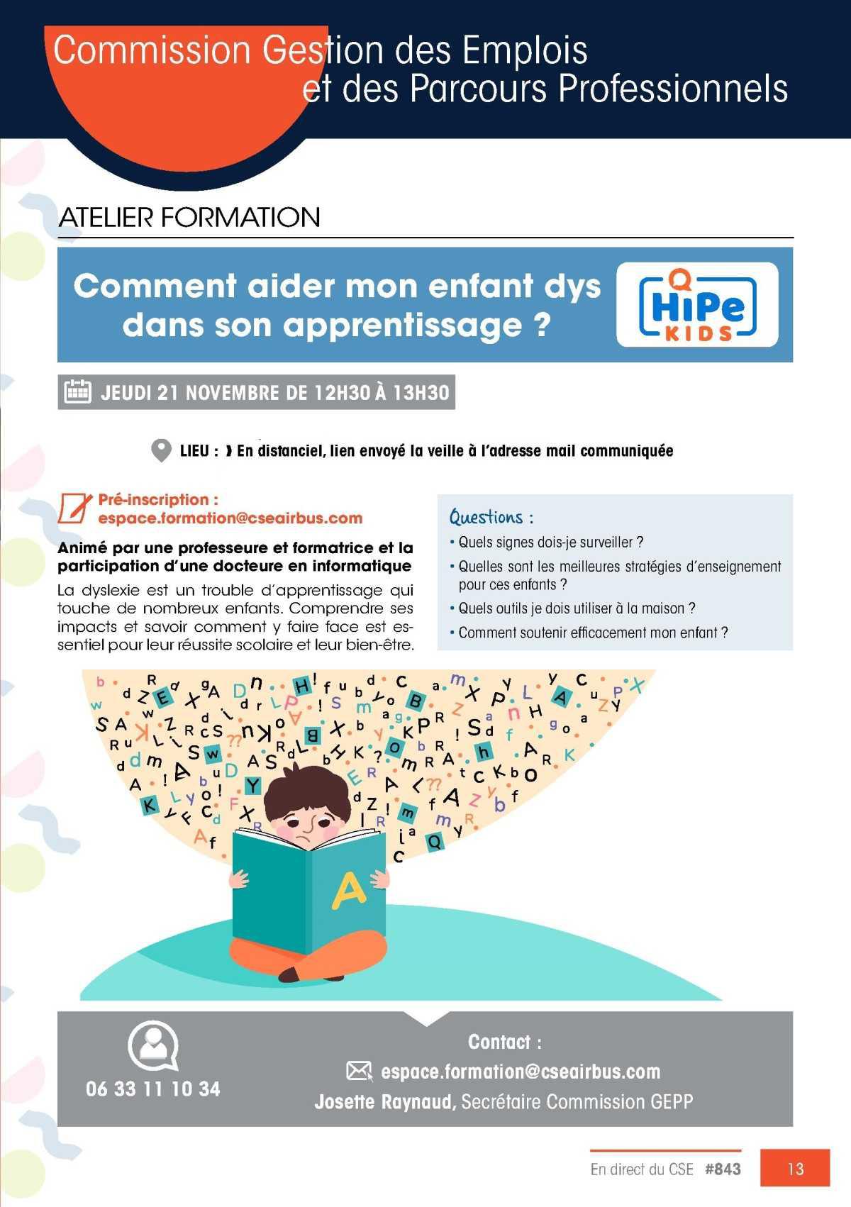 GEPP: Atelier Formation, comment aider mon enfant dys dans son apprentissage