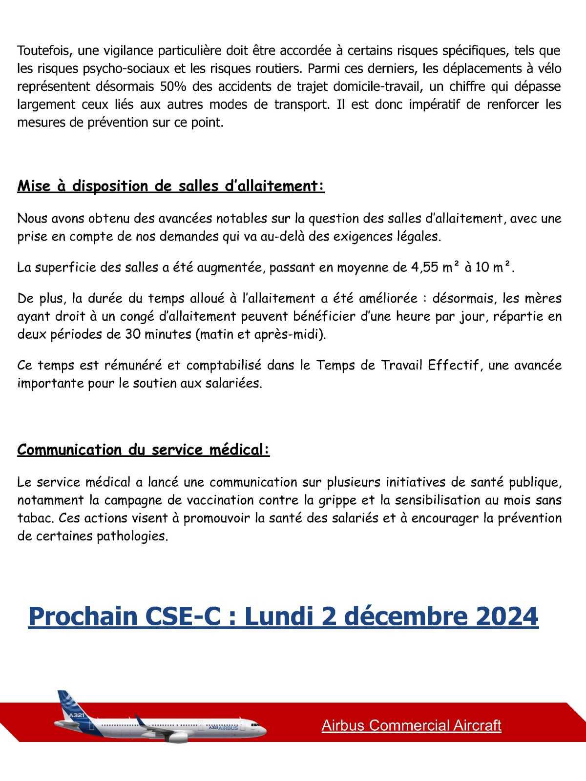 Compte rendu du CSE-C Extraordinaire Airbus Commercial Aircraft du 13 Novembre 2024