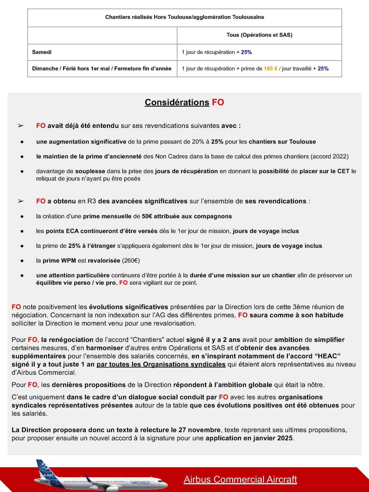 Renégociation de l’Accord “Chantiers, Assistance technique et Essais en vol” 3ème réunion : les Chantiers