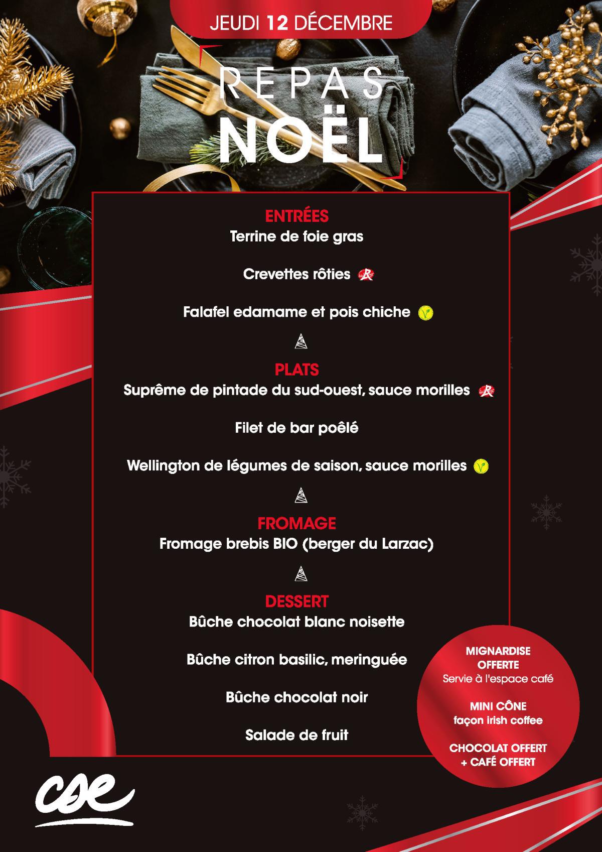 Repas de Noël, jeudi 12 décembre 2024