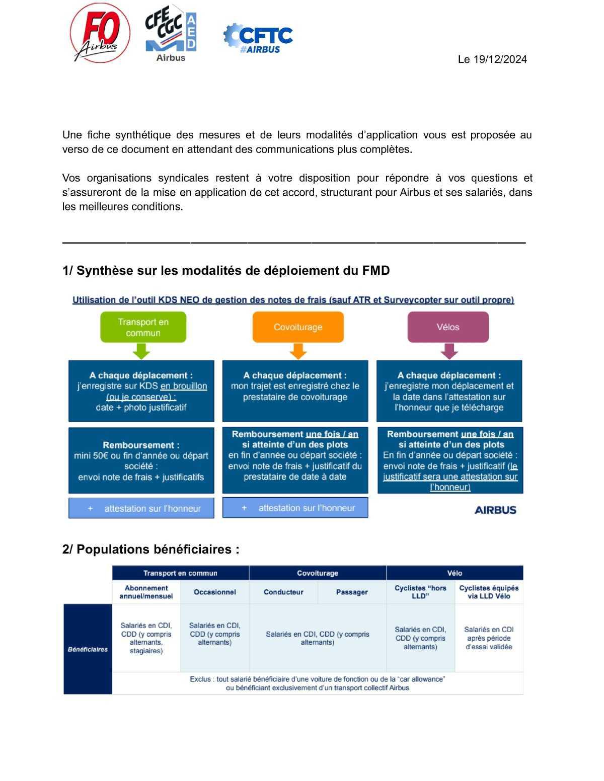 Clarification sur la mise en œuvre de l'accord Groupe sur la mobilité des salariés 