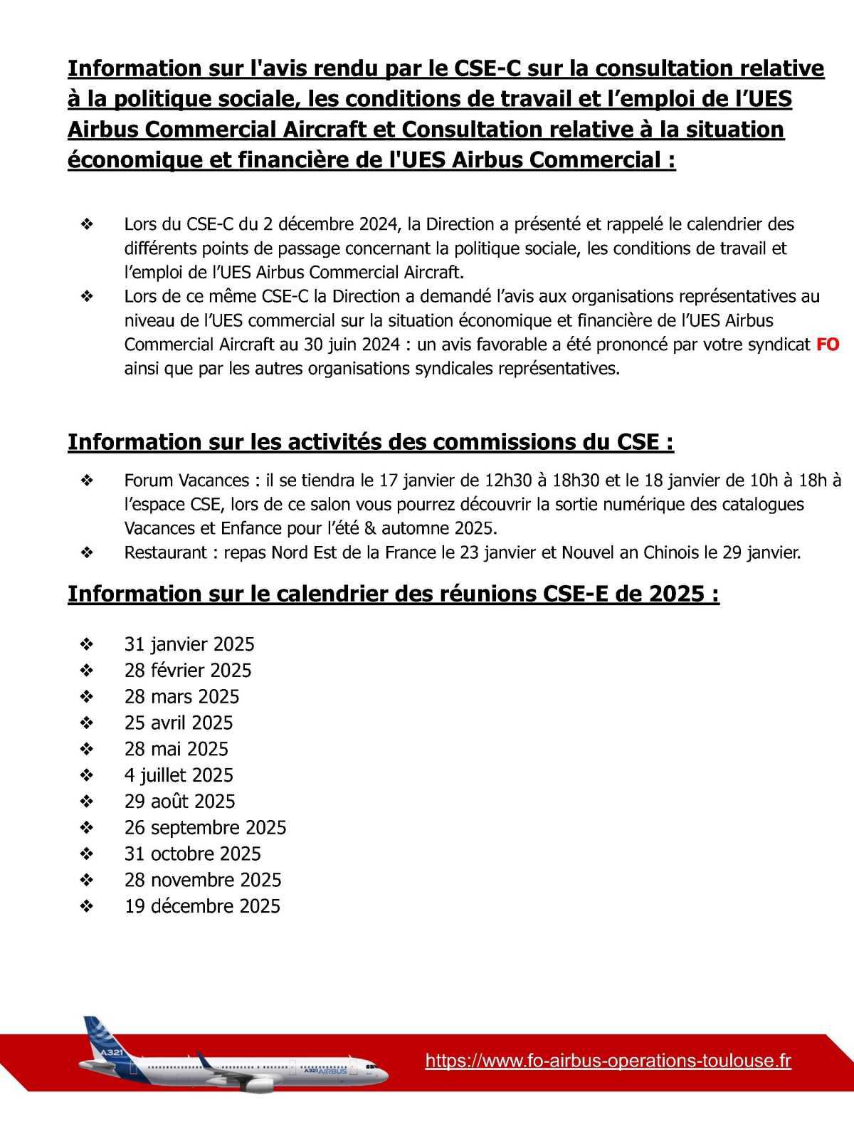 Compte rendu du CSE-E du 20 décembre 2024