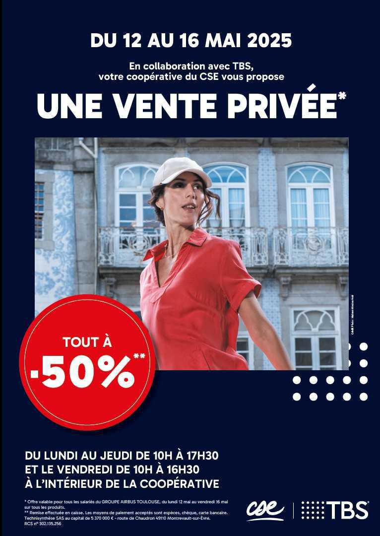 Coopérative: Vente privée TBS du 12 au 16 Mai Coopérative: Vente privée TBS du 12 au 16 Mai
