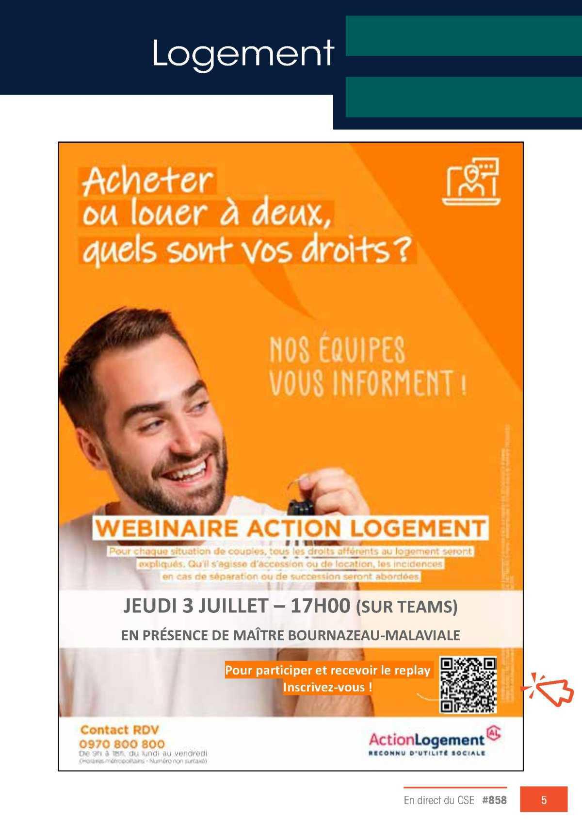 CSE: Journées logement & habitat, mercredi 25 et jeudi 26 juin 2025