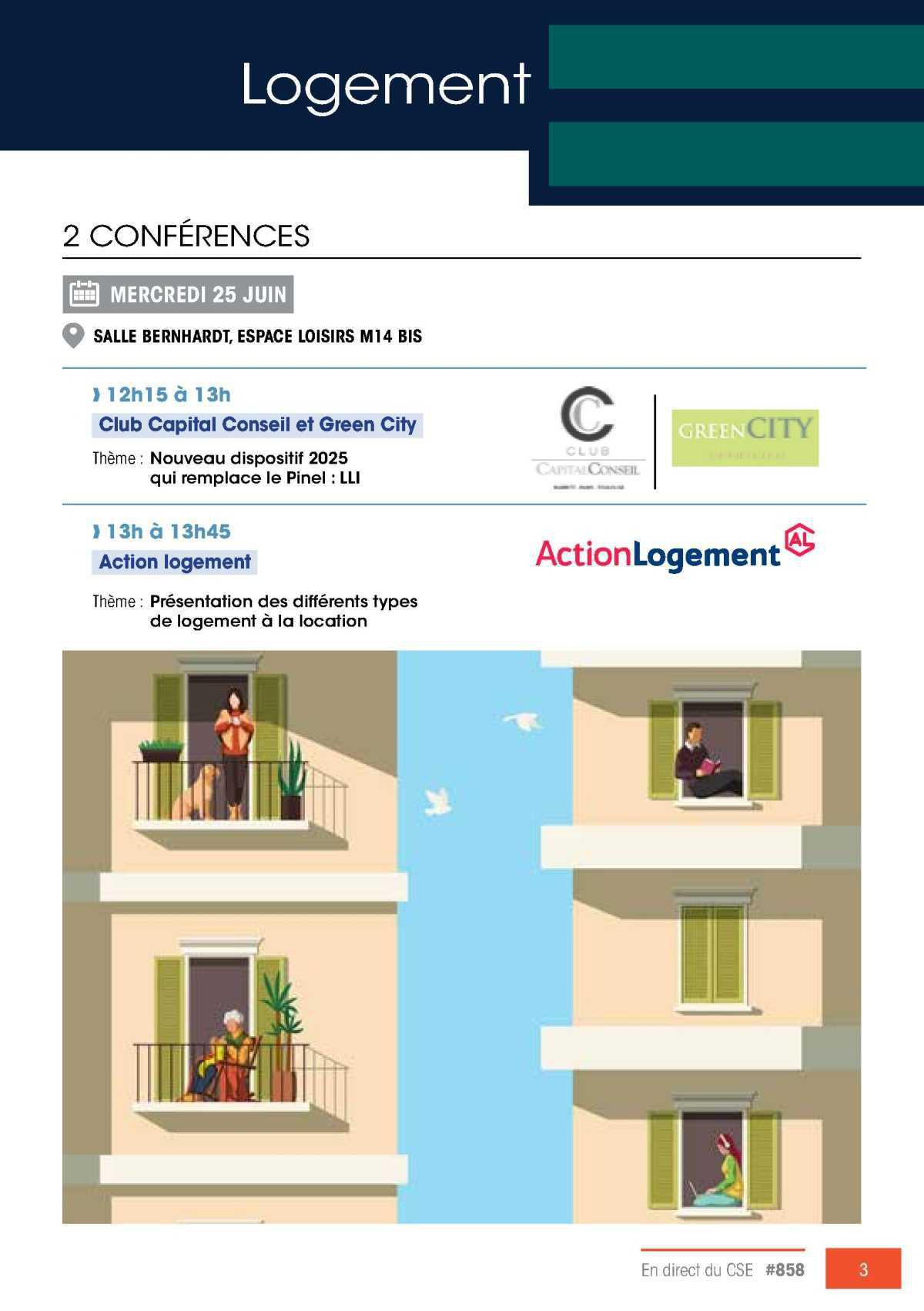 CSE: Journées logement & habitat, mercredi 25 et jeudi 26 juin 2025