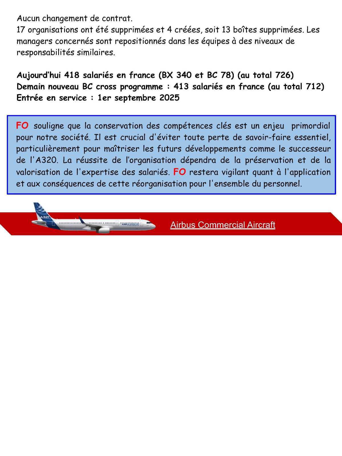 Compte rendu du CSE-C Airbus Commercial Aircraft du 7 juillet 2025