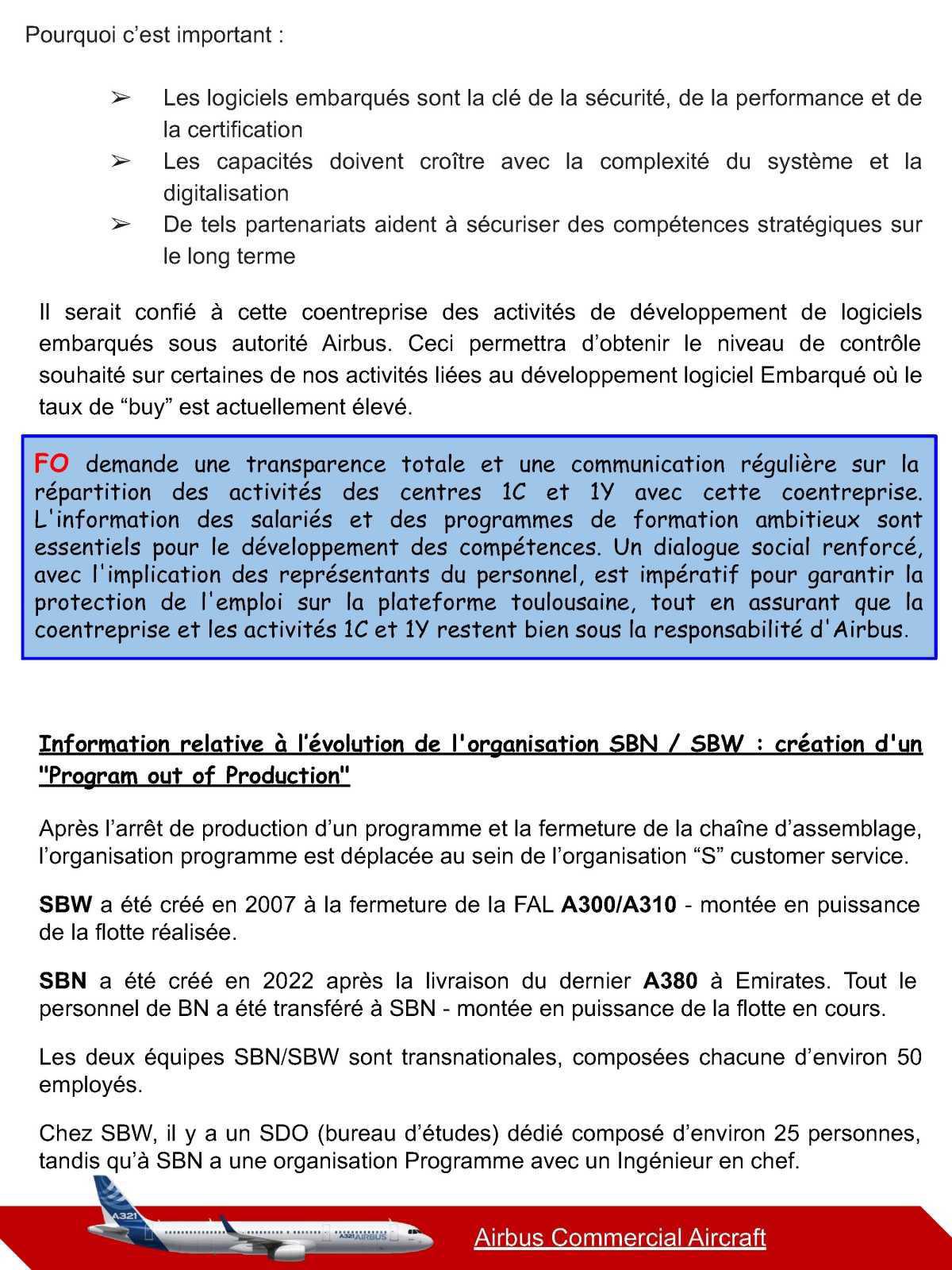 Compte rendu du CSE-C Airbus Commercial Aircraft du 7 juillet 2025