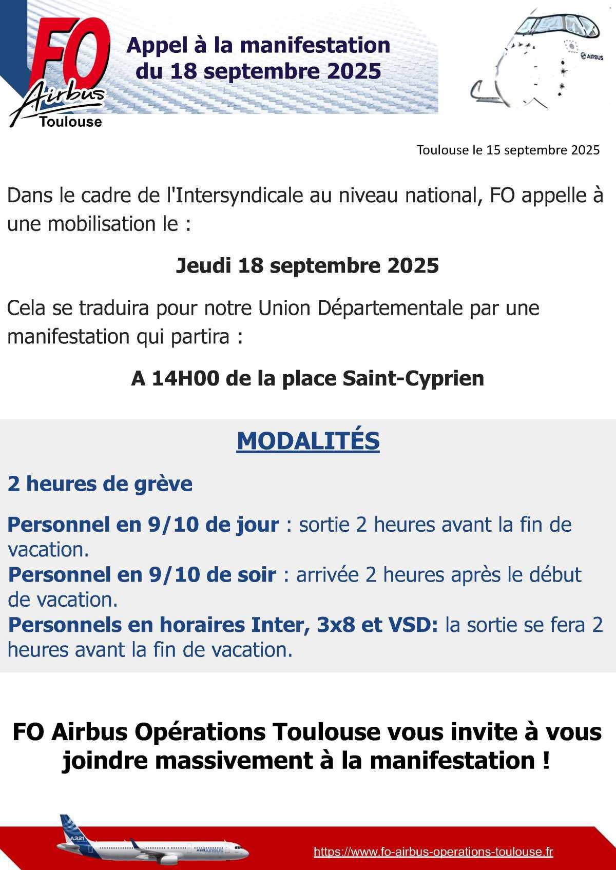 Appel à la manifestation du 18 septembre 2025