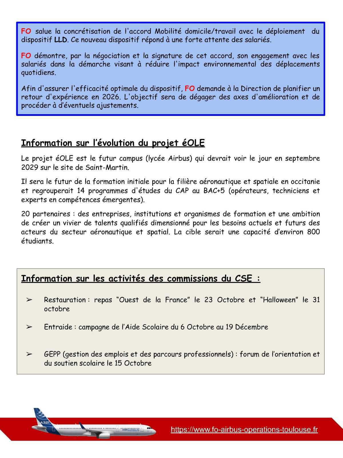 Compte rendu du CSE-E Airbus Opérations Toulouse du 26 septembre 2025