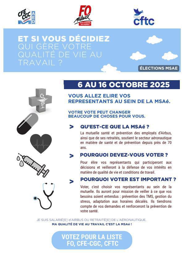 🗳️ Du 6 au 16 octobre 2025 : Élections MSAé 🗳️