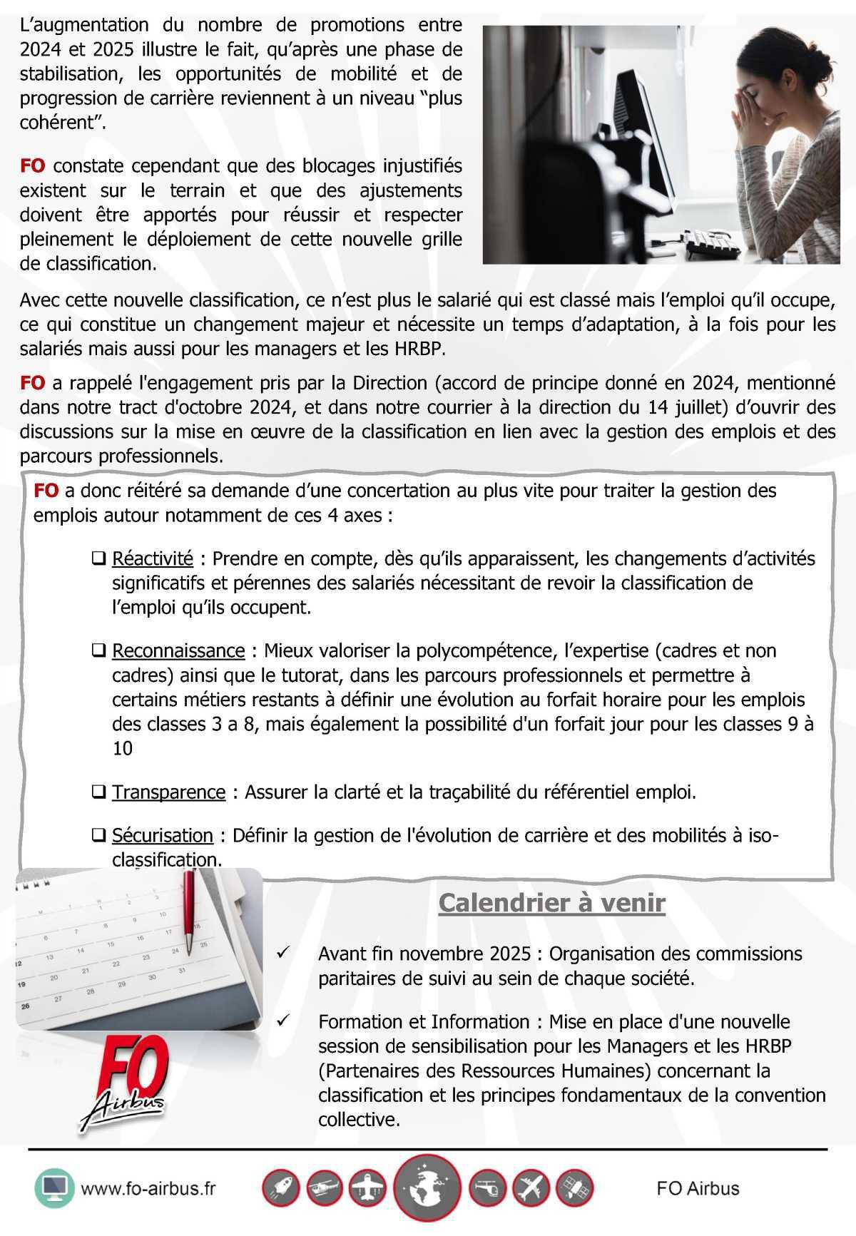 Classifications: réunion de suivi Groupe
