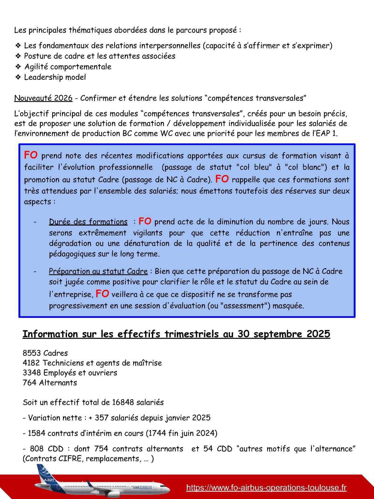 Compte rendu du CSE-E d’Airbus Opérations du 31 octobre 2025
