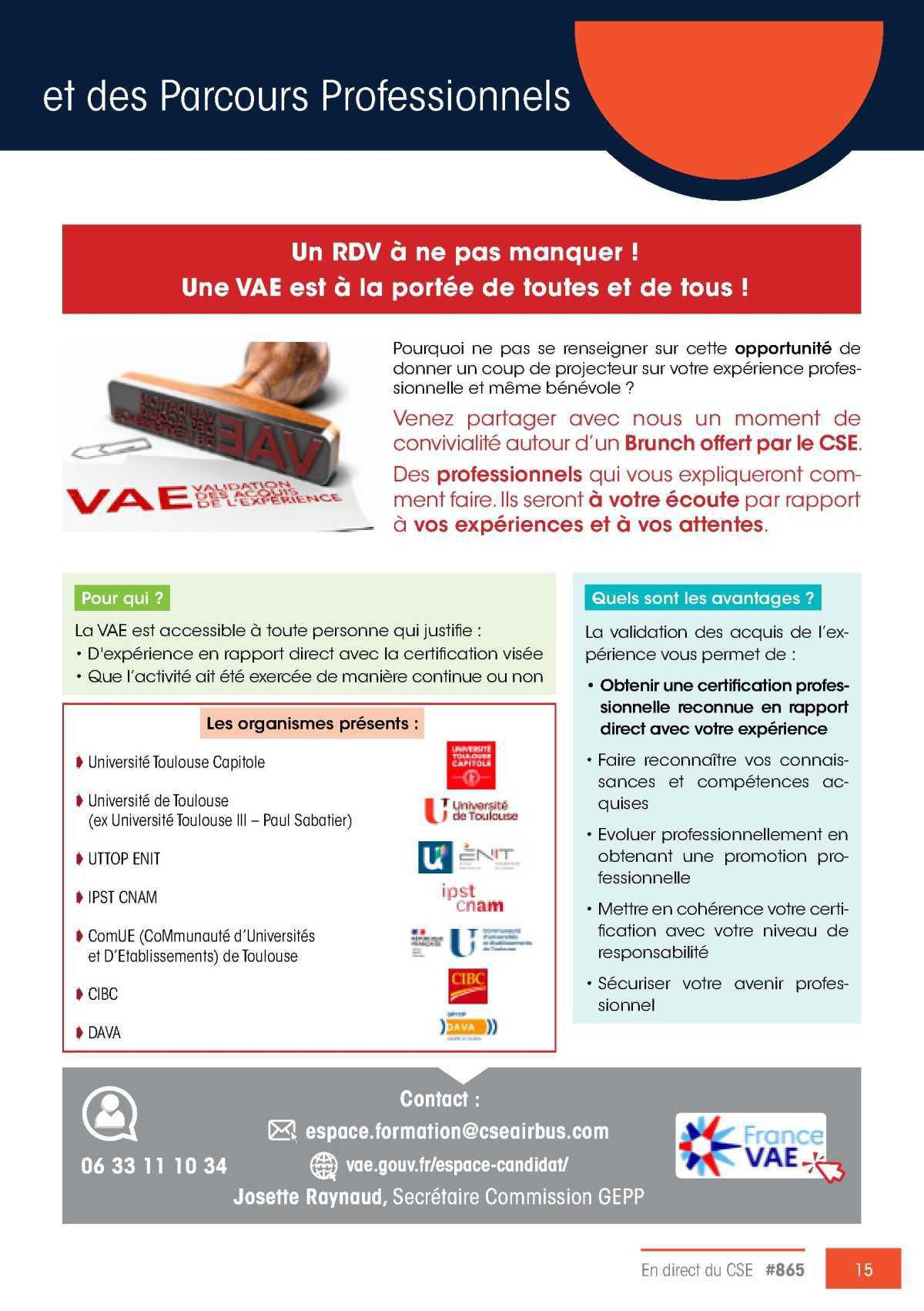 GEPP: Brunch autour de la VAE jeudi 13 novembre