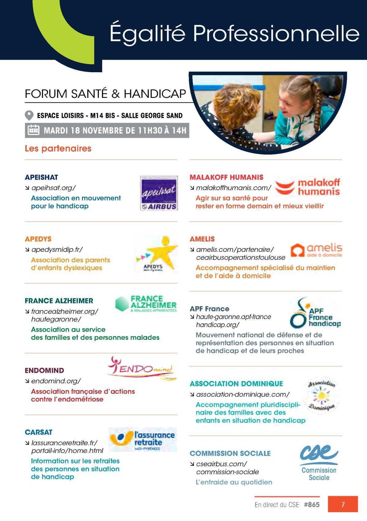 CSE: 🎯 Forum Santé & Handicap