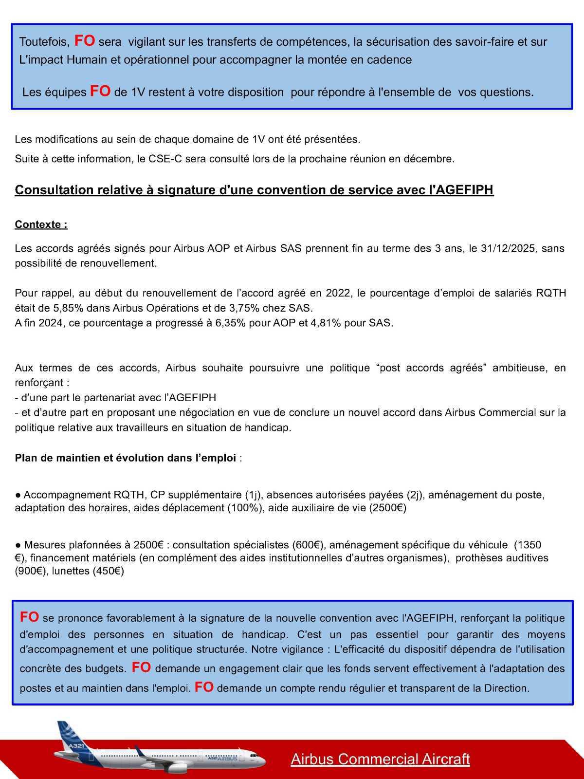 Compte rendu du CSE-C Extraordinaire Airbus Commercial Aircraft du 28 Octobre 2025