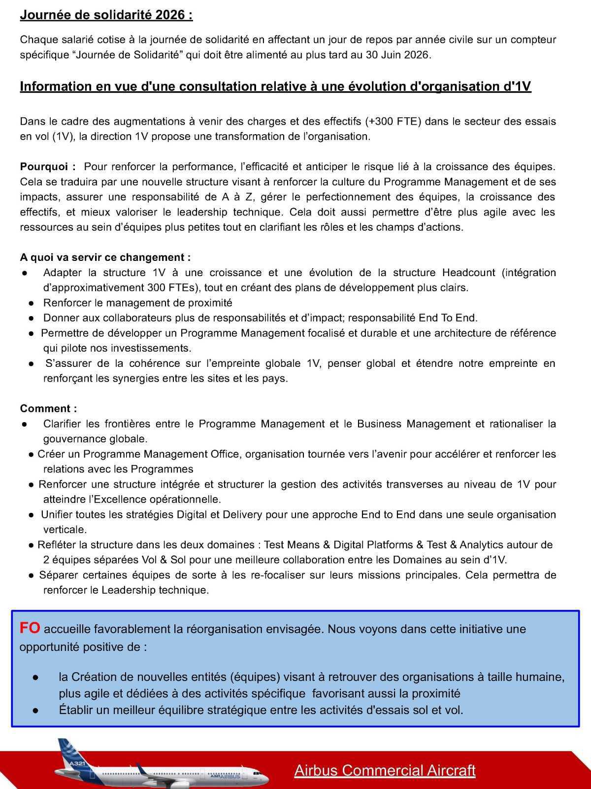 Compte rendu du CSE-C Extraordinaire Airbus Commercial Aircraft du 28 Octobre 2025