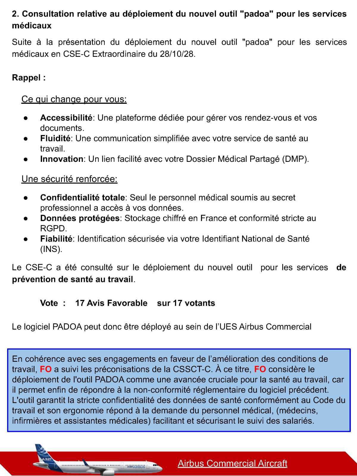 Compte rendu du CSE-C Airbus Commercial Aircraft du 8 Décembre 2025