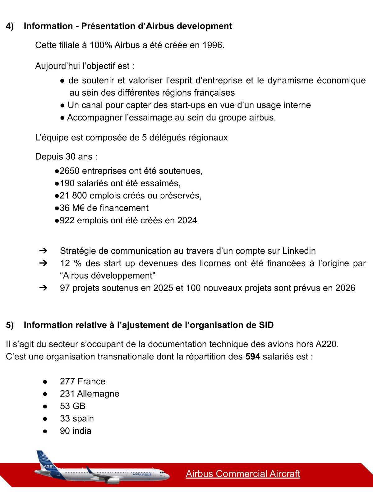 Compte rendu du CSE-C Airbus Commercial Aircraft du 26 janvier 2026