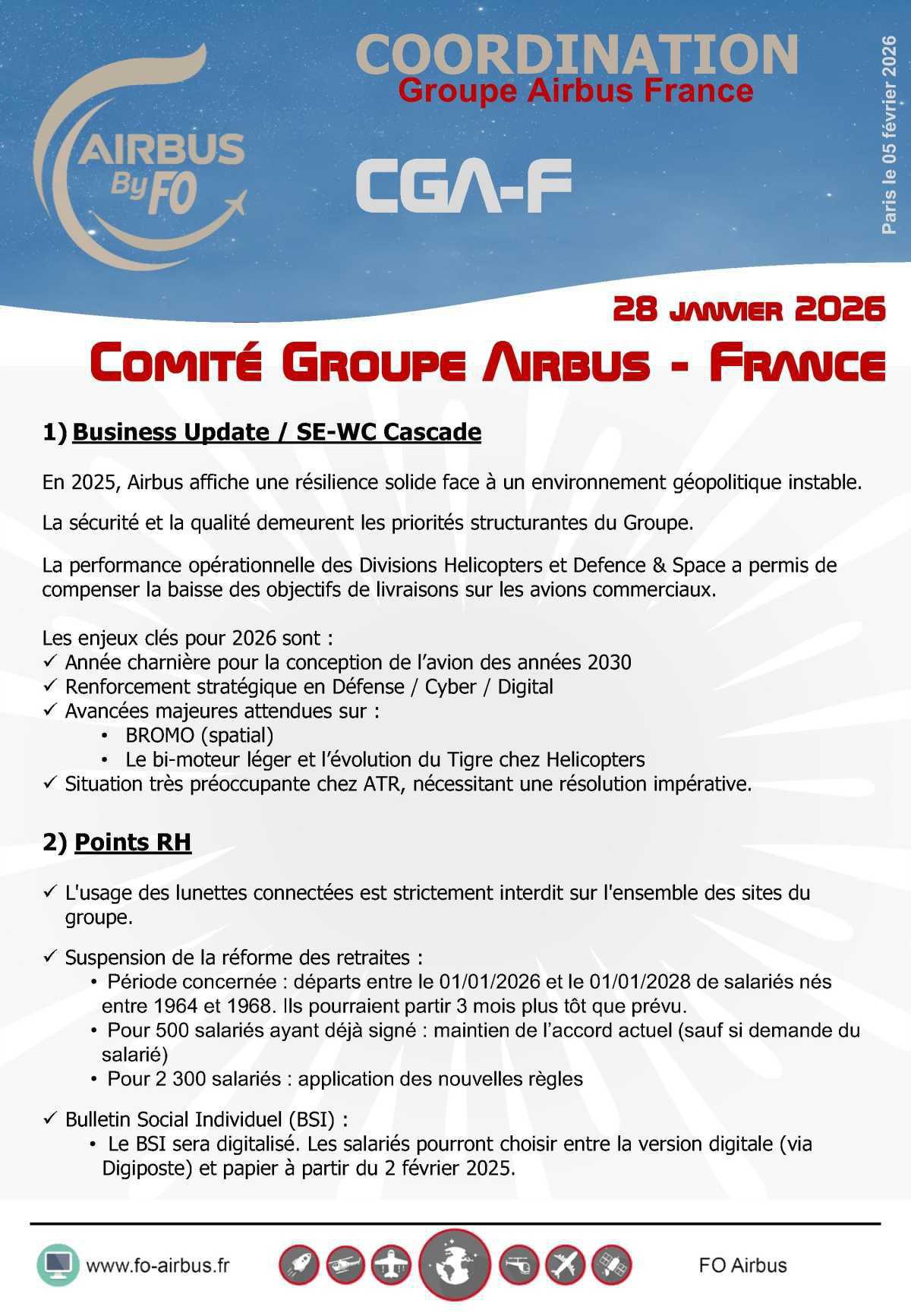 Compte-rendu du CGA-F du 28 janvier 2026