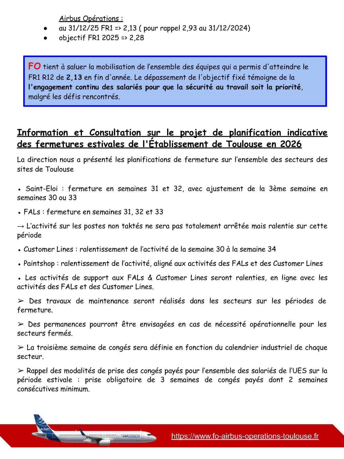 Compte rendu du CSE-E Airbus Opérations Toulouse du 30 janvier 2026