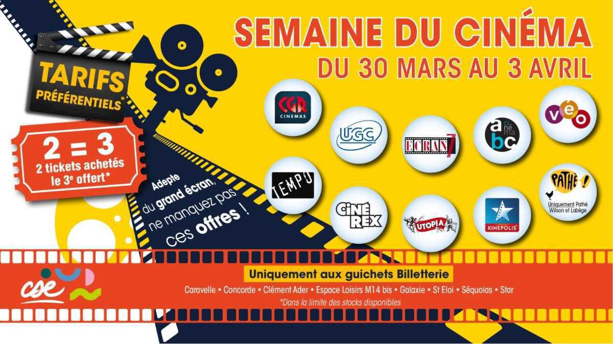 CSE: C'est bientôt la semaine du cinéma à la Billetterie !