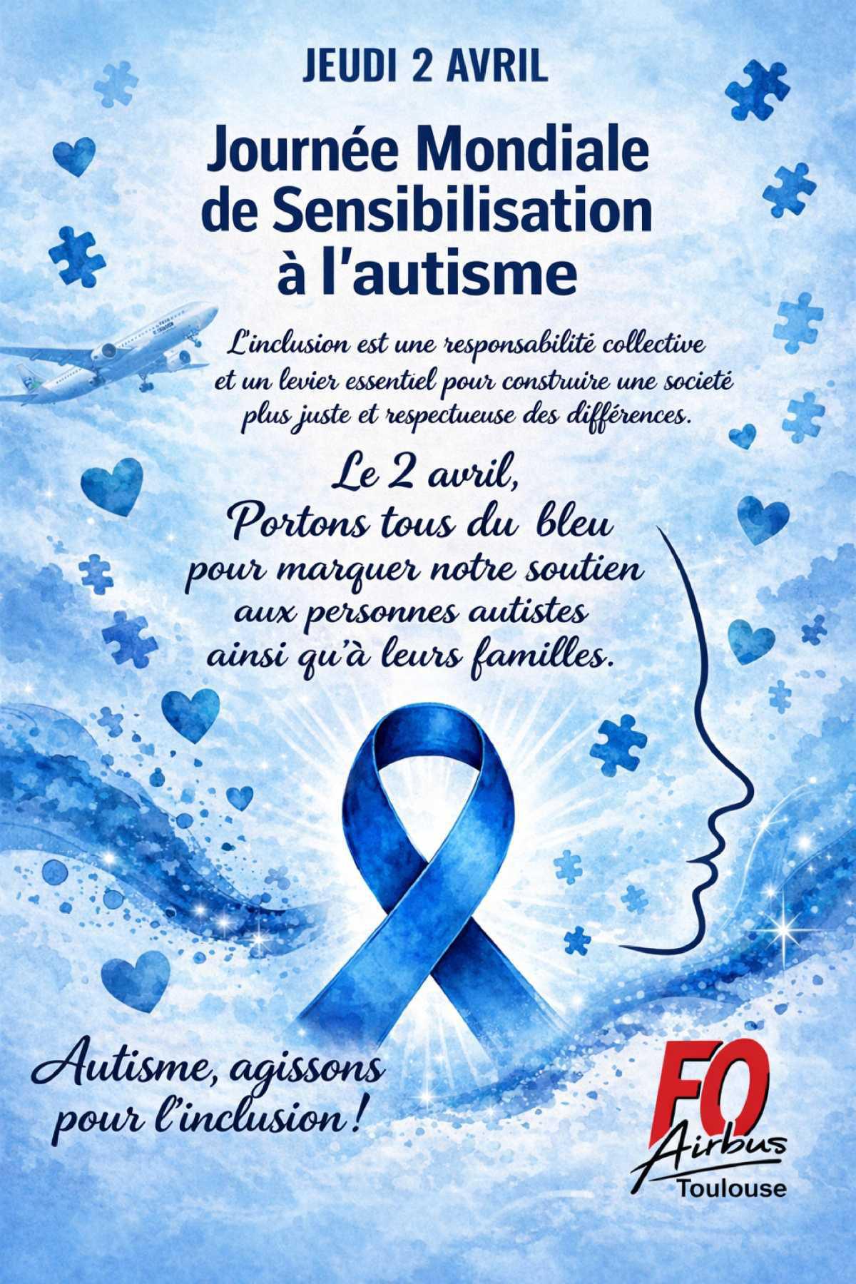Jeudi 2 avril, Journée mondiale de sensibilisation à l'autisme 💙